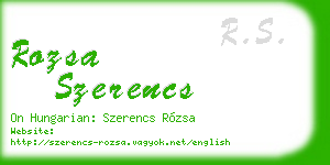 rozsa szerencs business card